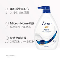 多芬沐浴露滋养美肤沐浴乳深层营润720g +上海戴洛伦两条毛巾套装