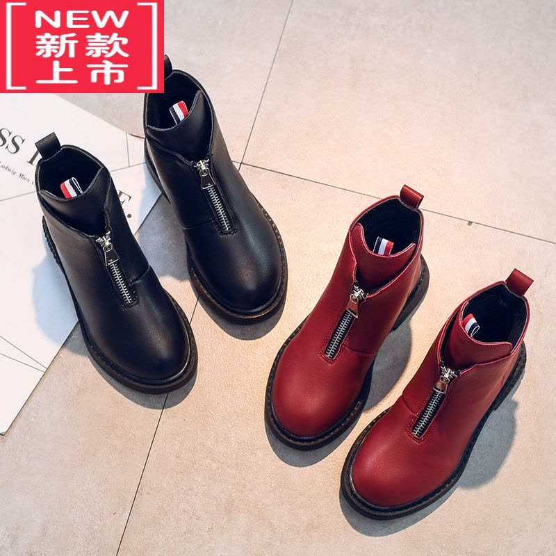 可莉允女童靴子加绒小女孩马丁靴小公主棉靴2022冬季新款英伦风儿童靴子图片