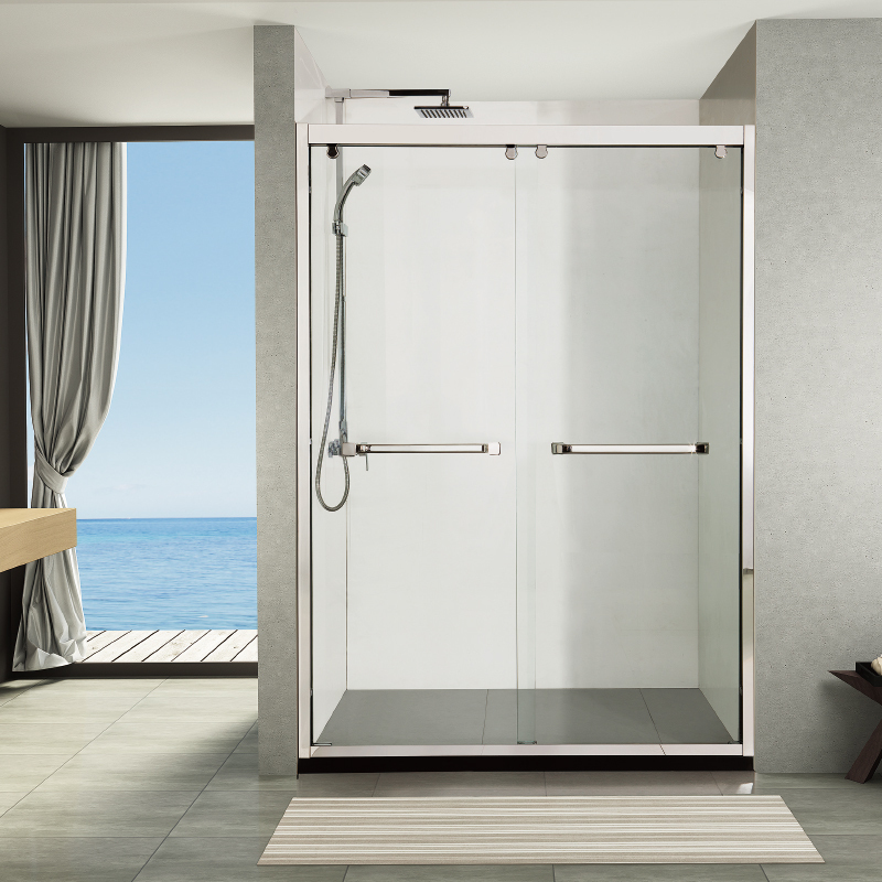 莱博顿定制整体淋浴房移门式不锈钢沐浴一字形隔断挡水浴屏浴室钢化