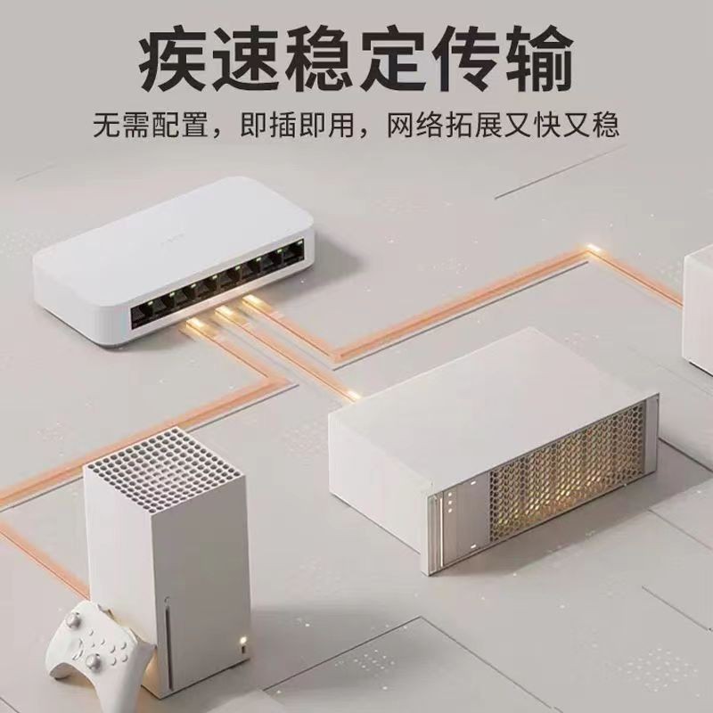 小米Xiaomi千兆交换机(8口)路由器分流器网络集线器网线分线器扩展器交换器家用宿舍学生寝室交换器专用高清大图
