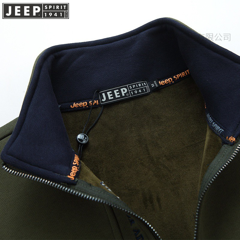 jeepspirit吉普男装卫衣宽松棉秋冬长袖外套立领开衫拉链休闲上衣