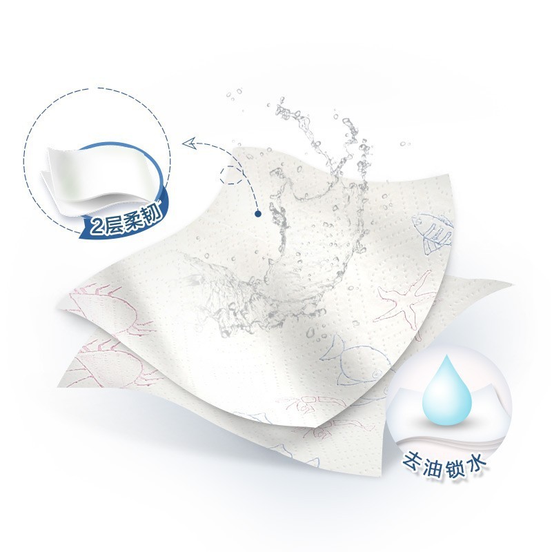 心相印8卷厨房用纸吸油纸吸水纸加厚专用纸巾2卷/提*4高清大图