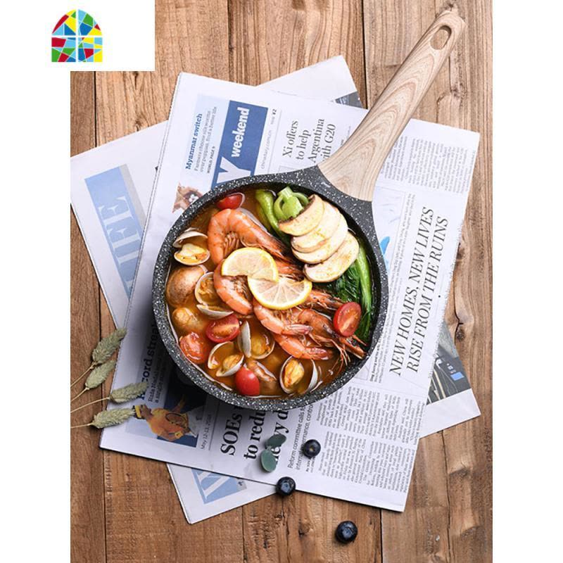 迷你小奶锅婴儿宝宝辅食锅煮泡面锅不粘锅热牛奶锅 FENGHOU 16CM麦饭石奶锅2019图片