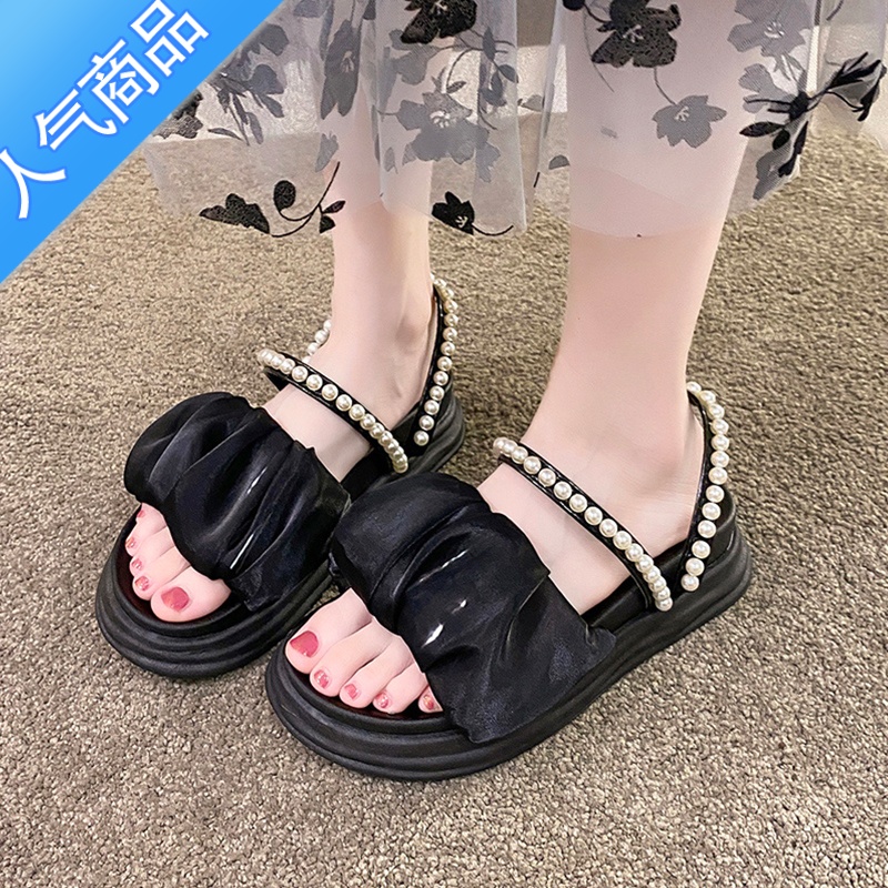 SUNTEK踩屎感拖鞋女夏季外穿2023新款网红凉鞋厚底百搭两穿防滑凉拖高清大图