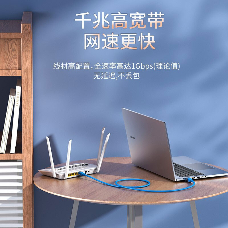 胜为六类千兆非屏蔽网络跳线 LC-6100C 无氧铜 蓝色 10米高清大图
