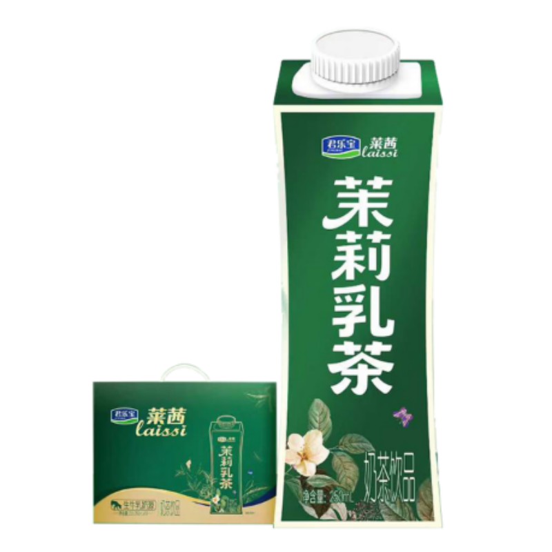 君乐宝莱茜茉莉乳茶0植脂末奶茶生牛乳奶茶高端瓶装奶茶250ml*10瓶高清大图