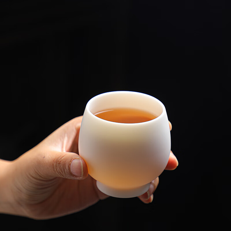 拓牌 素烧羊脂玉瓷 品茗杯 纯白 茶杯轻巧便携耐高温德化窑 TP055 jh高清大图