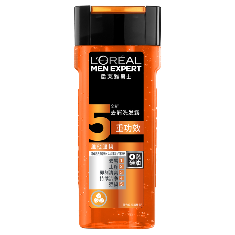 欧莱雅(LOREAL)男士去屑洗发露(维他强韧) 400ml(适合所有发质人群,男士洗发水)