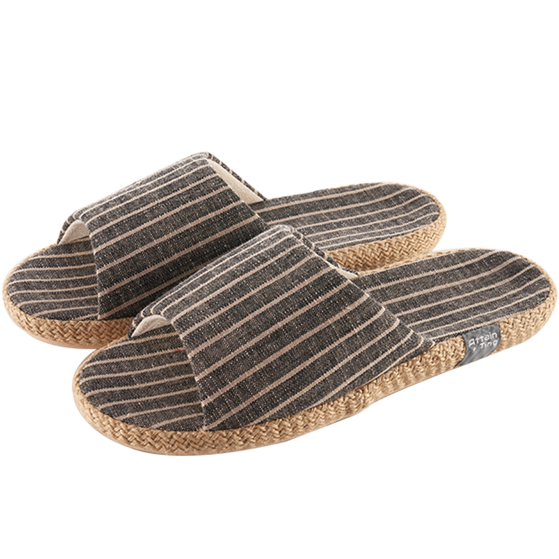 远港棉麻拖鞋男夏季室内防滑居家用布艺亚麻凉拖鞋女防臭春秋四季