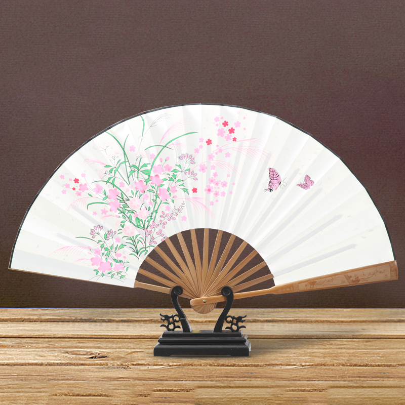 男生霸气扇子折扇定制中国风宣纸古典风10寸山水墨汉服随身礼品扇