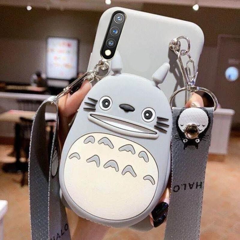 零钱包iQOO手机壳vivo iQOONeo可爱卡通iQOO3女款Neo3全包z1x软壳 [送斜跨绳]零钱包 灰 龙猫