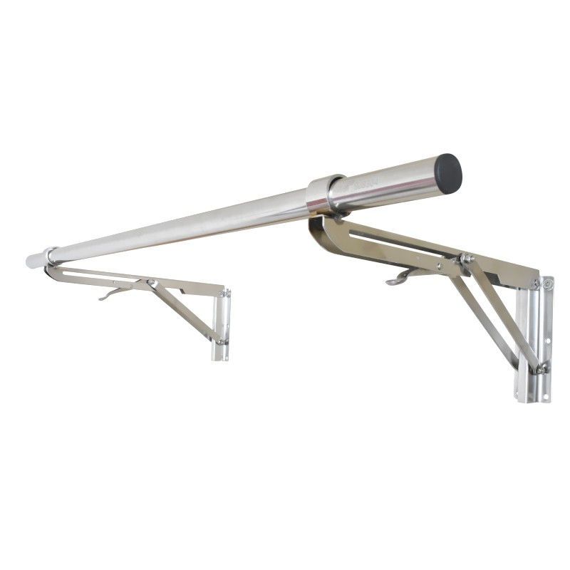 伸缩晾衣架户外推拉晒衣架折叠晾衣杆|折叠款32管(单杠支架)一对装