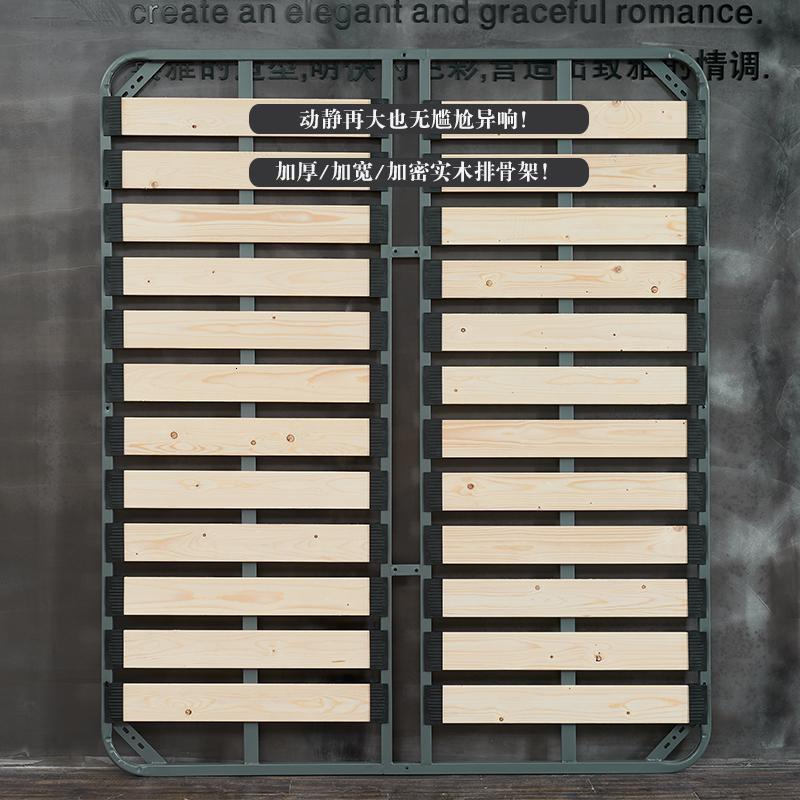 森美人简约现代 港式轻奢床公主 北欧布艺床小户型主卧床可拆洗 单床+升级加密加厚排骨架1800mm*2000mm组装式箱体