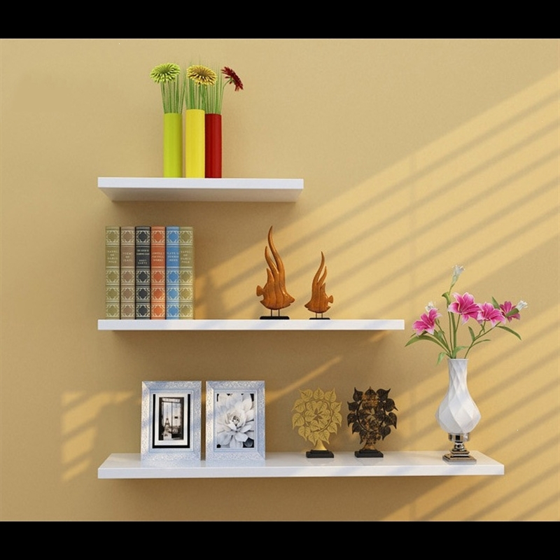 墙壁挂书柜电视墙面装饰儿童房间隔板卧室客厅创意格子墙上置物架黑色