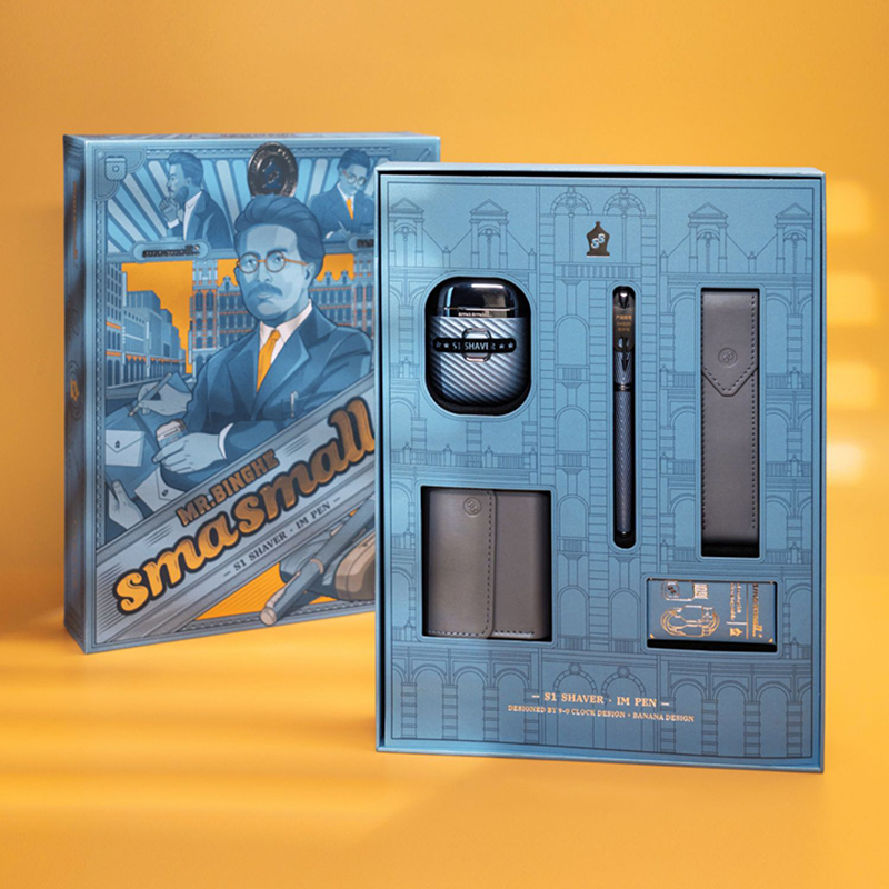 昔马 剃须刀电动男士便携刮胡刀联名套装 河马先生高清大图