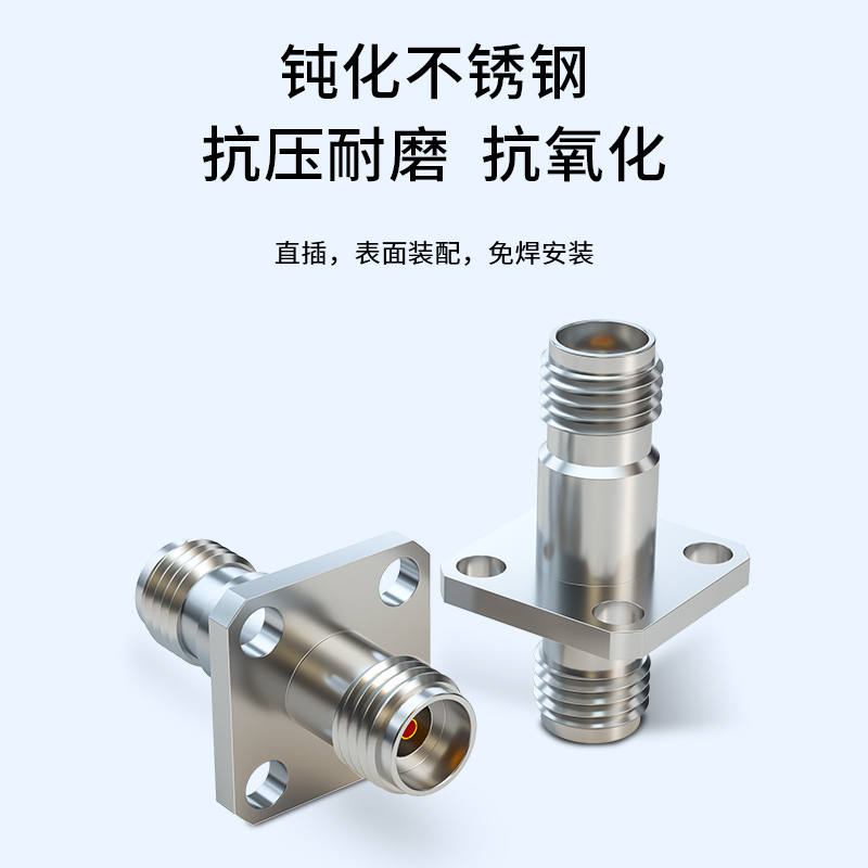 博扬 毫米波转接器 DC-40G K型2.92MM母转母法兰式射频RF同轴 兼容3.5/SMA BY-2.92-KKFG