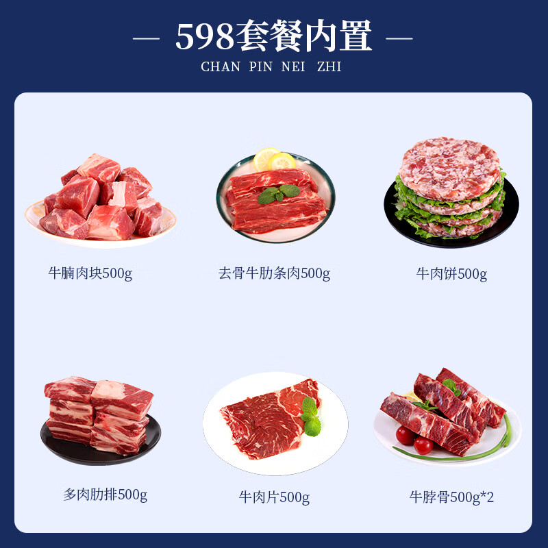 鲜飨 原切牛肉礼盒 进口生鲜牛肉礼盒装节日送礼 澳洲谷饲牛肉礼盒598型 3.5kg高清大图