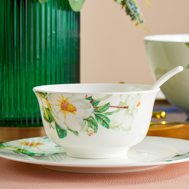 北国风光 骨瓷餐具 木棉花 TS-0008 套高清大图