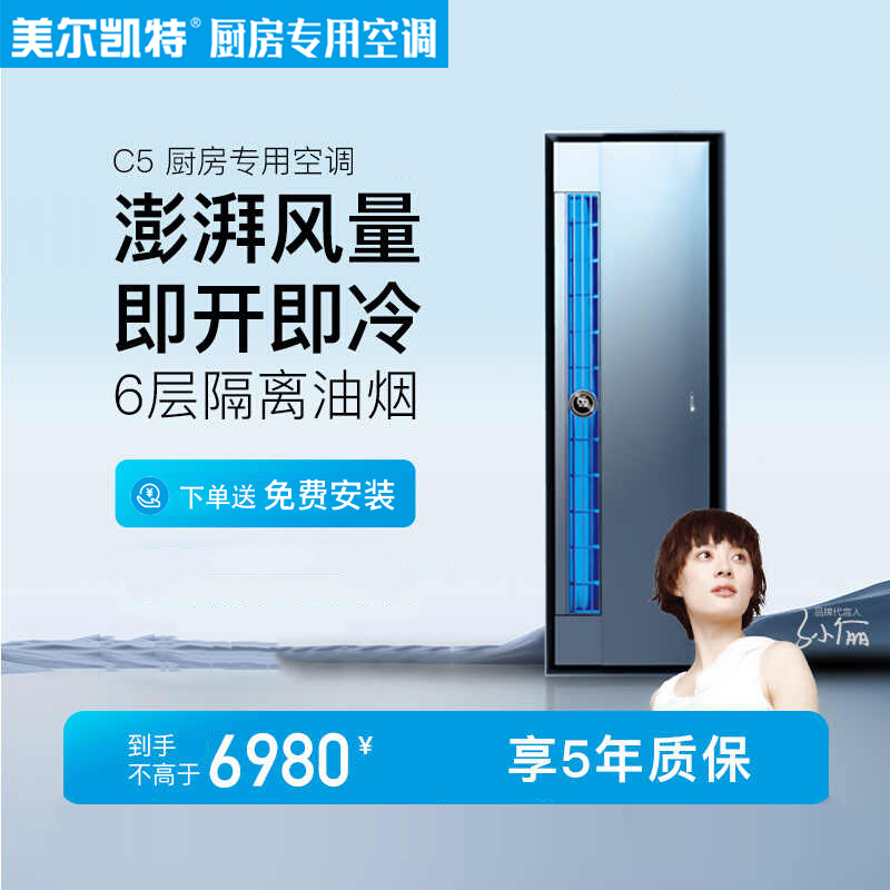 美尔凯特(MELLKIT)厨房空调专用机无外机1匹制冷机冷暖大1匹集成吊顶嵌入式冷风机C5