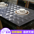 圆桌垫桌面垫子透明水晶板软玻璃磨砂餐桌隔热垫pvc桌布防水防烫_1_937 60圆形 全透明3.0
