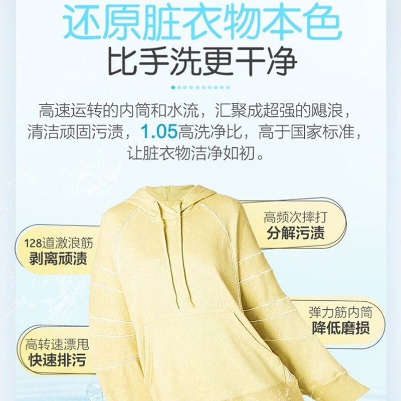 leader 海尔智家出品滚筒洗衣机10公斤全自动变频洗衣机 洗烘一体 一级能效 筒自洁 节能省电带烘干高温筒自洁11W