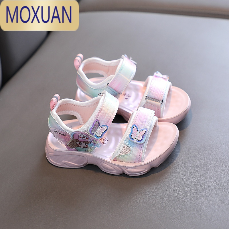 MOXUAN女童凉鞋2022新款夏季儿童沙滩鞋防滑软底学步鞋小女孩时尚公主鞋