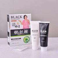 韩丝润清水洗白染发剂黑色植物一洗黑洗水染膏 韩丝润