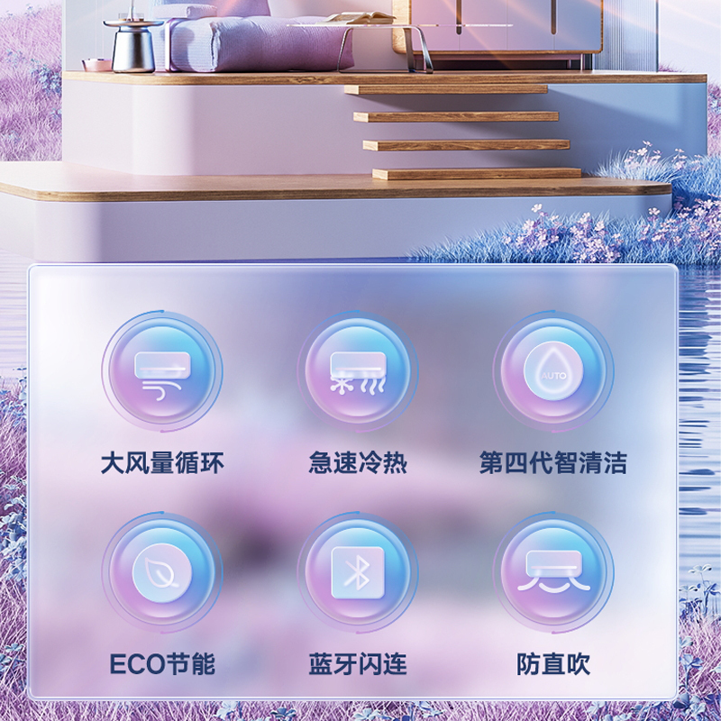 华凌空调 1.5匹新能效变频挂机 智能冷暖家用挂壁式以旧换新KFR-35GW/N8HA3 Ⅱ