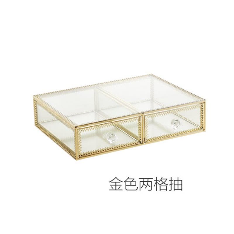 梳妆台玻璃化妆品收纳盒 桌面口红护肤品透明整理盒置物架图片