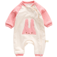 纯棉新生婴儿连体衣服0-3个月6秋冬初生男女童宝宝长袖外出爬服装