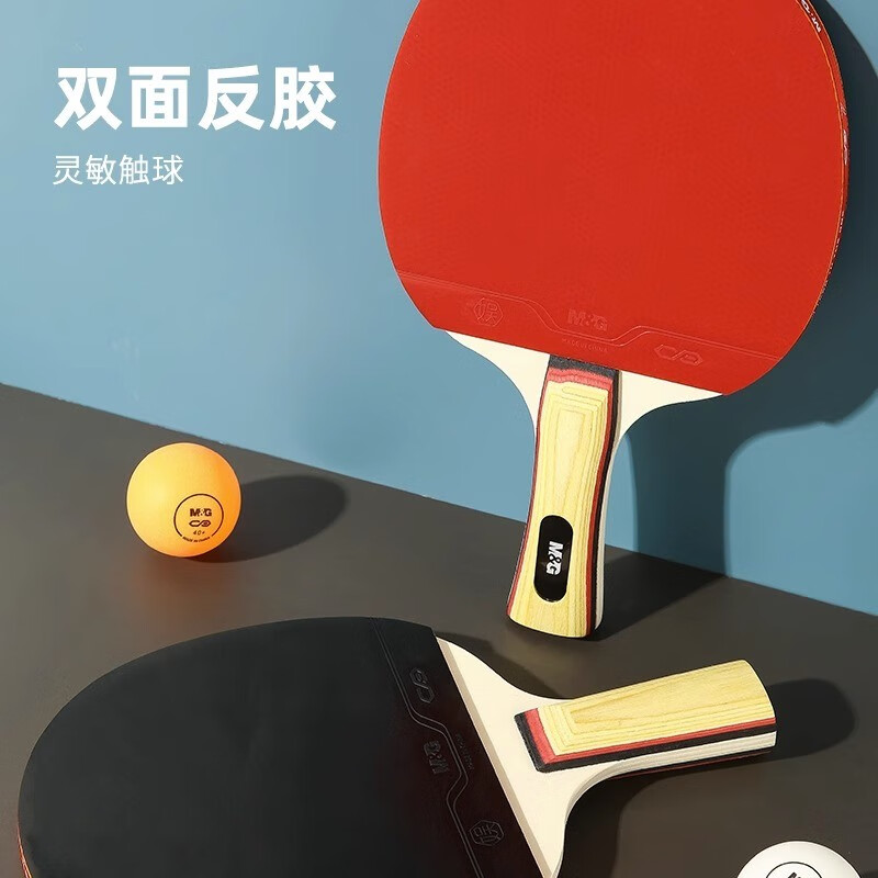 晨光(M&G)乒乓球拍套装(直拍短柄2拍3球)AST09317高清大图