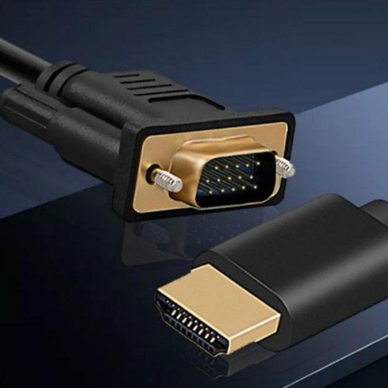 hdmi转vga线投影机顶盒HDMI高清转换器vja电脑显示器电视投影连接 HDMI转VGA无音频无供电 1米