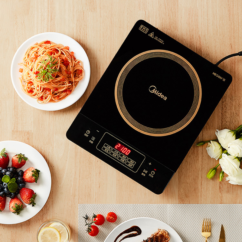 美的(Midea)电磁炉猛火爆炒大功率家用8档防水耐用大面板专用炒菜锅火锅大火力纤薄电磁灶多功能C21-RT21E01高清大图
