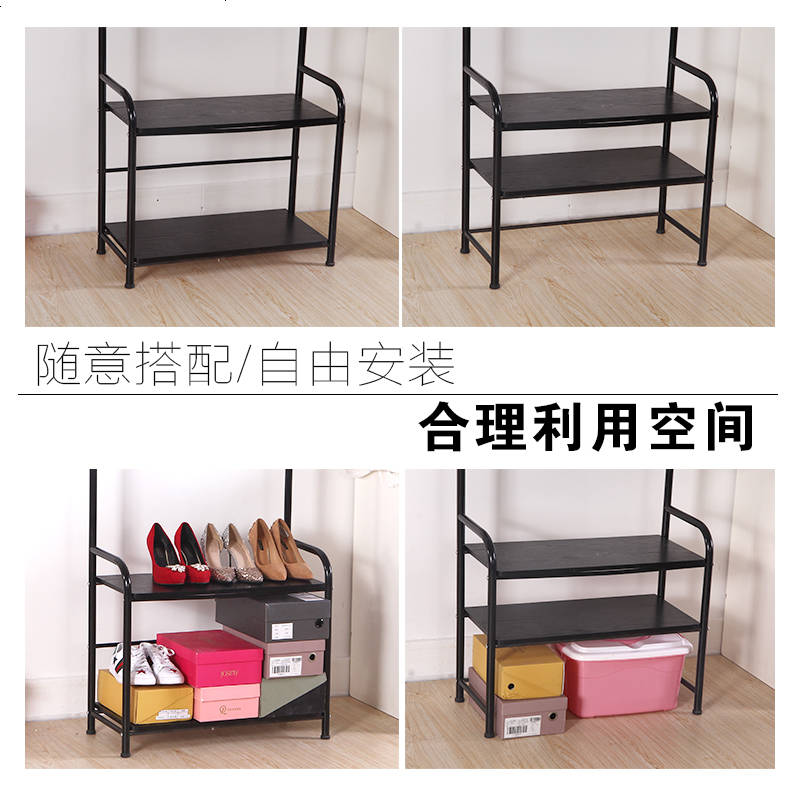 多功能衣帽架简易挂衣架家用省空间衣服鞋架子组合衣架落地置物架高清大图
