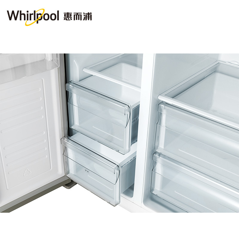 惠而浦(Whirlpool)BCD-516WDBIZW 516L升家用变频风冷无霜冰箱双开门对开门大电冰箱