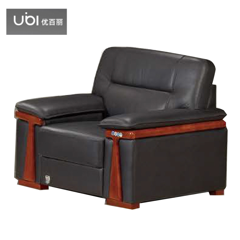 优百丽 F-6860 办公室沙发 办公家具 会客接待 现代简约家具 颜色尺寸可定制 单人位（牛皮）