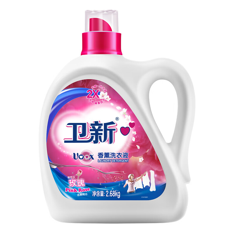 卫新香薰洗衣液玫瑰2.68kg 柔顺护衣 深层去污渍 洁净亮色 玫瑰香氛高清大图