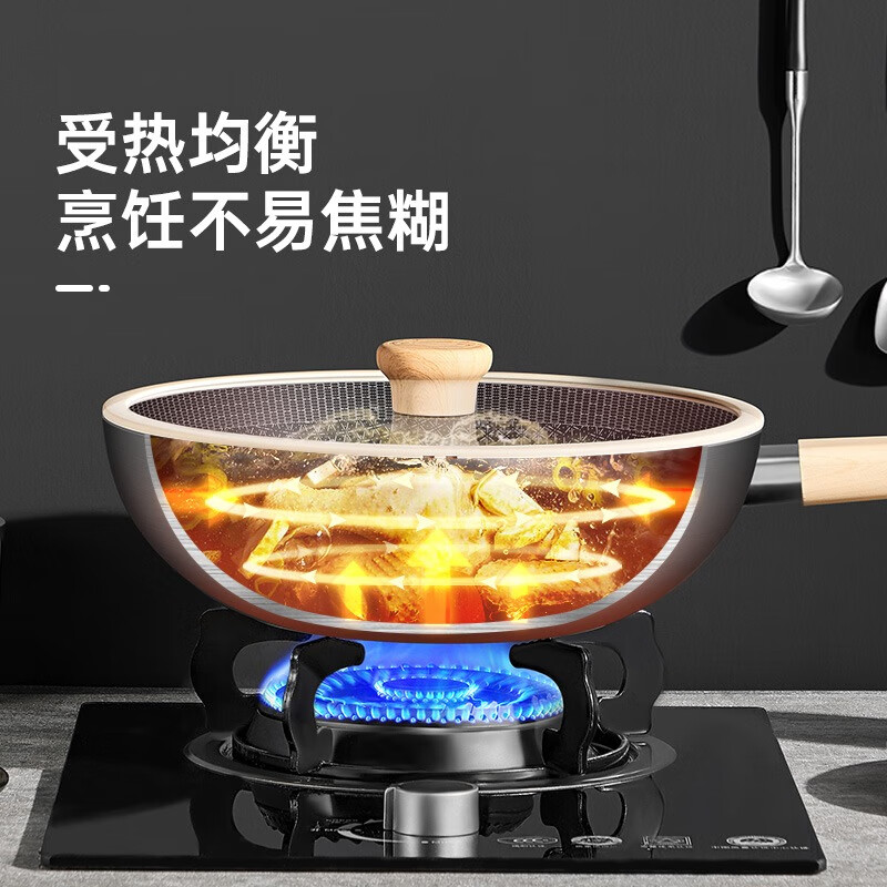炊大皇(COOKER KING)小黄鸭316多层钢炒锅32cm G32XHYG高清大图