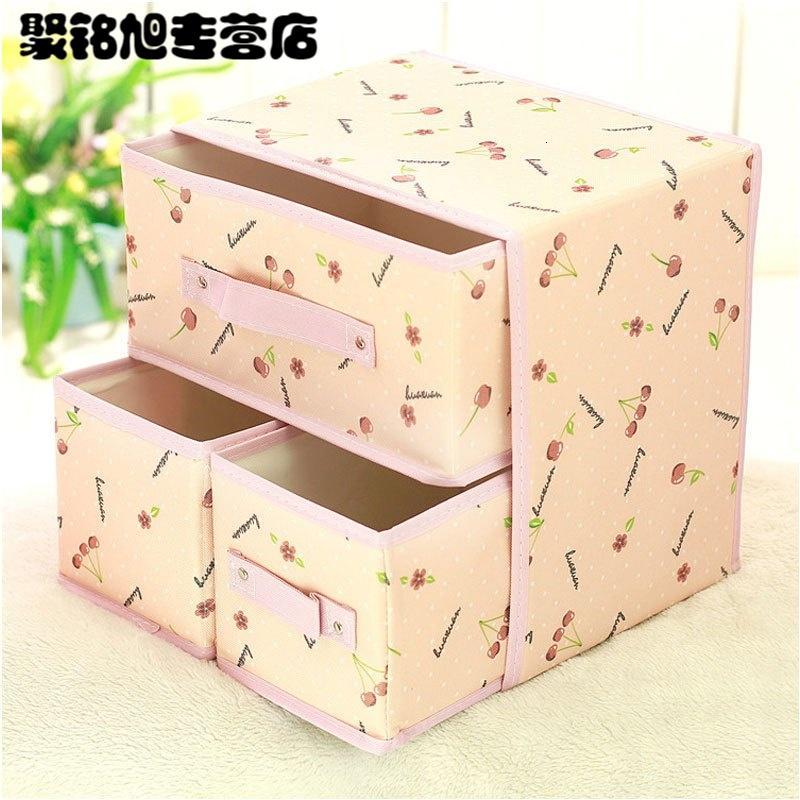 加厚可折叠内衣收纳盒水洗牛津布抽屉式文胸裤袜子整理储物收纳箱收纳盒储蓄盒子生活日用家庭清洁生活日用收纳用品收纳盒