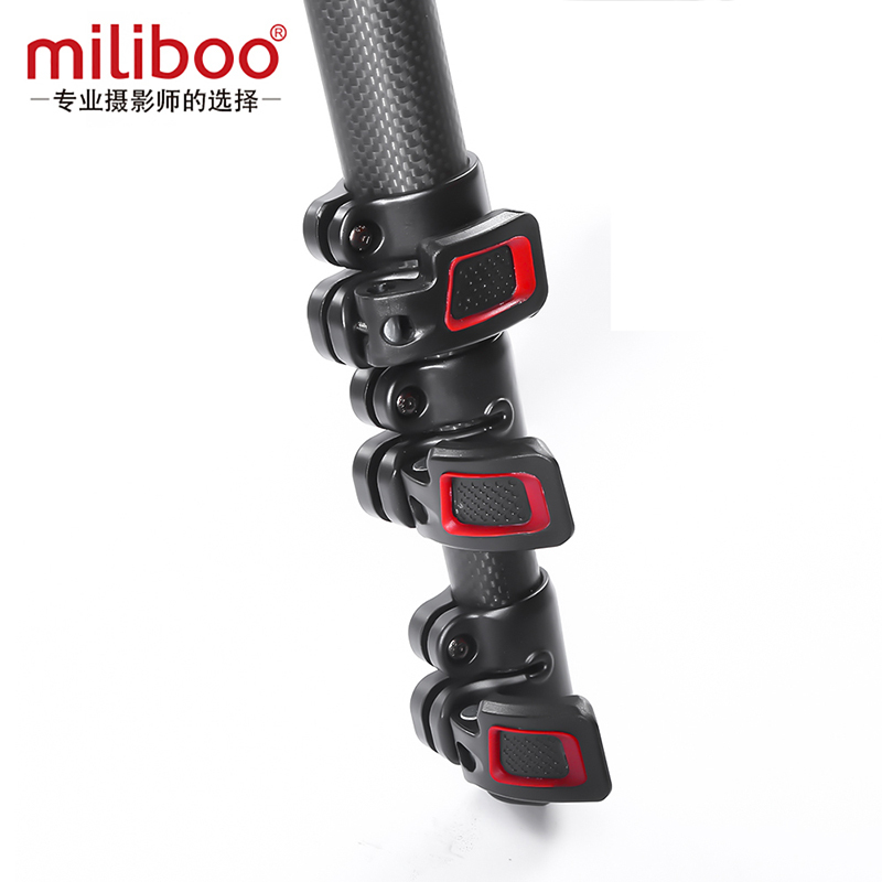 miliboo米泊MUFB-BK碳纤维液压阻尼轻型专业摄影摄像三脚架 碳纤维户外旅行相机三角架手机微单摄影支架