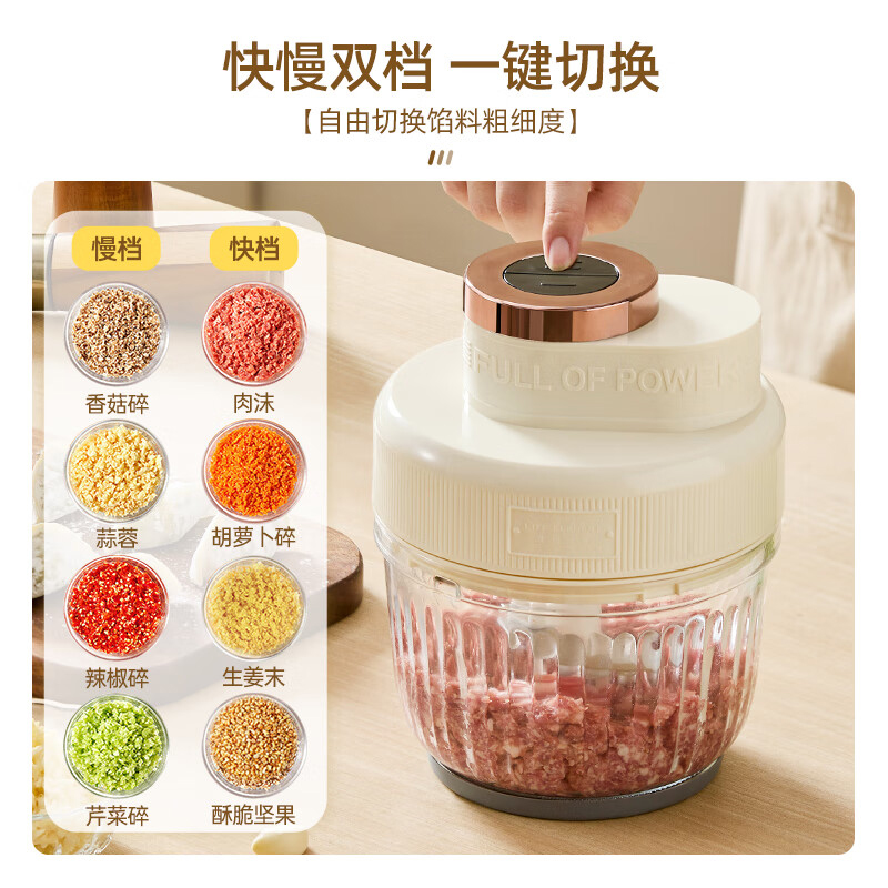 生活元素绞肉机2L立体切割快慢双档清洗便捷机械款L25-H01高清大图