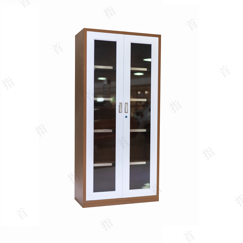 首指（SZ）文件柜/铁皮柜/咖白通体玻璃柜CX-K006 咖白