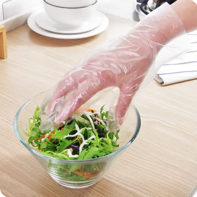 一次性手套 食品级专用耐用pe塑料薄膜商用餐饮理发店染发手膜 一次性手套100只1袋装高清大图