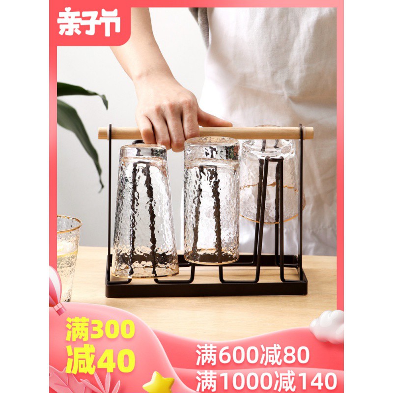 铁艺杯架厨房置物架沥杯架水杯玻璃杯沥水架挂架酒杯收纳架子收纳层架 三维工匠高清大图