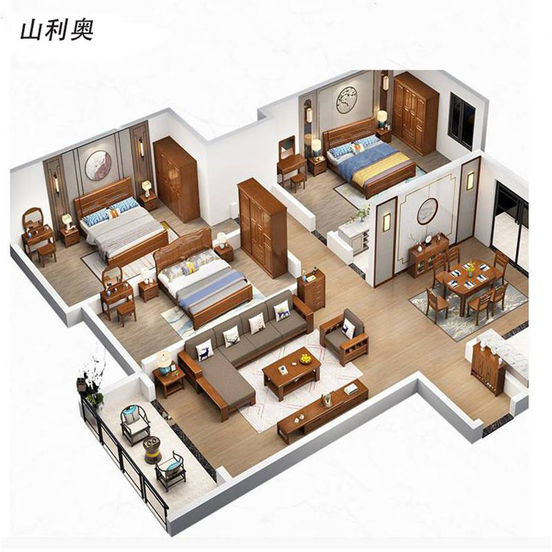 山利奥 卧室套房全屋定制组合 全屋定制 套高清大图