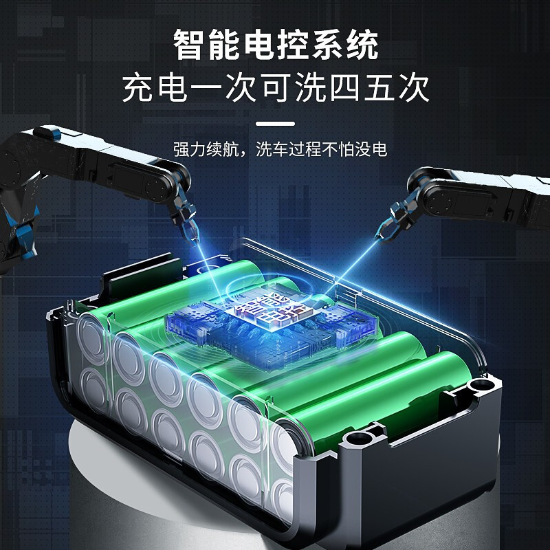 杰诺无线锂电洗车机家用便携式高压水枪多功能无刷电机高压清洗机商用洗车神器F2无刷豪华版 9系涡轮增压泵120bar