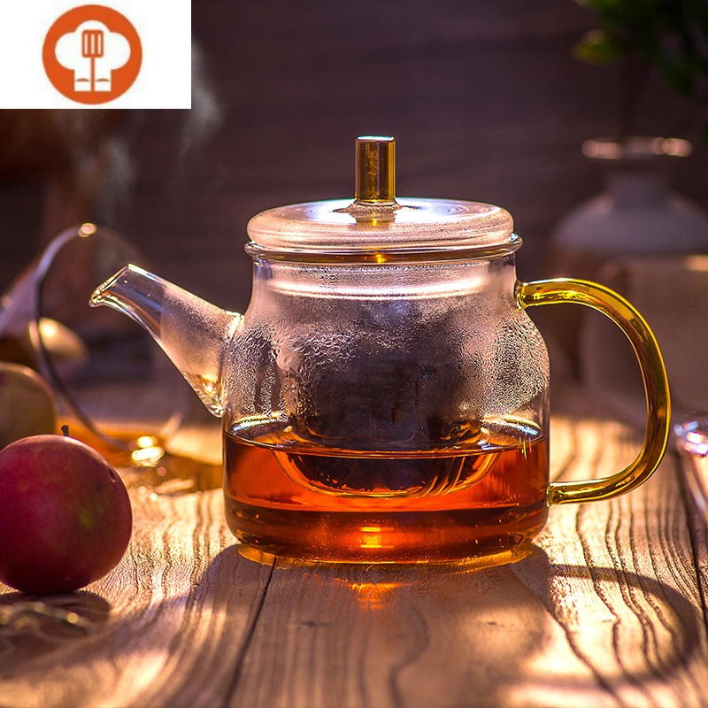 艺呈泡茶壶高温耐热过滤花茶家用玻璃水壶泡茶器小号煮茶功夫茶具套装