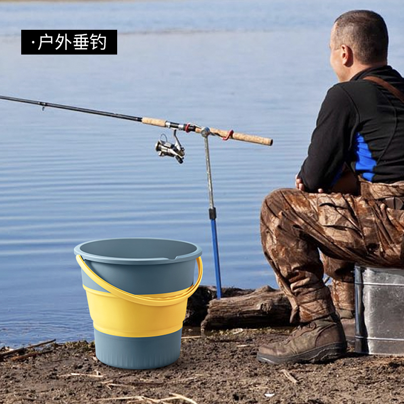 五月花 折叠水桶户外储水洗车提水桶钓鱼桶 YZ-SN606 10L(单位:个)高清大图