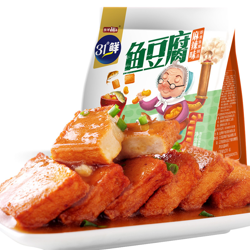 盐津铺子 休闲零食 湖南特产小吃办公室零食辣条鱼豆腐麻辣味 180g