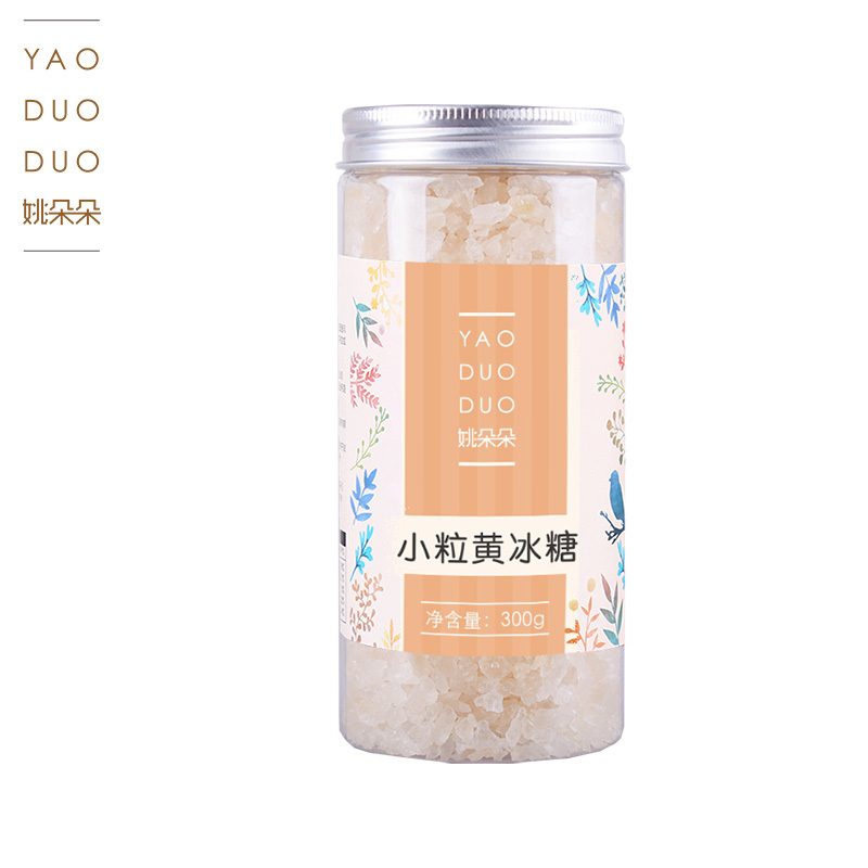 姚朵朵 小粒黄冰糖300g罐装 甘蔗糖多晶土冰糖老冰糖块